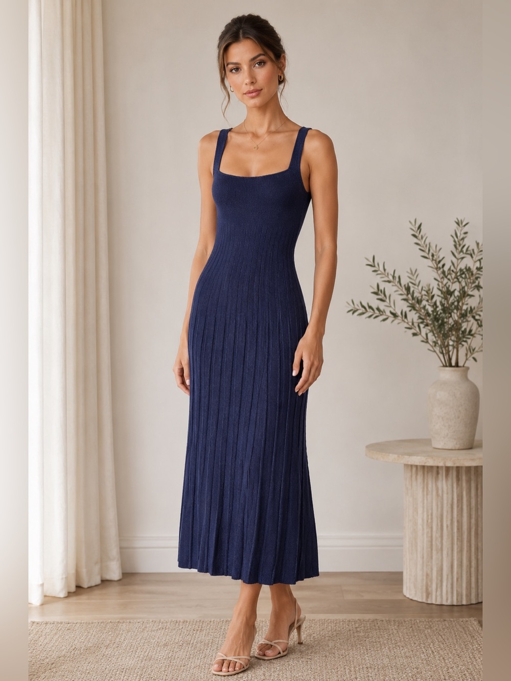 Staud Ellison Dress in Navy! Size M! Worn once!